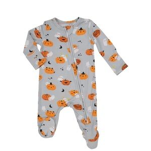Angel Dear 2 way zipper footie- Pumpkins and Ghosts 6-9M